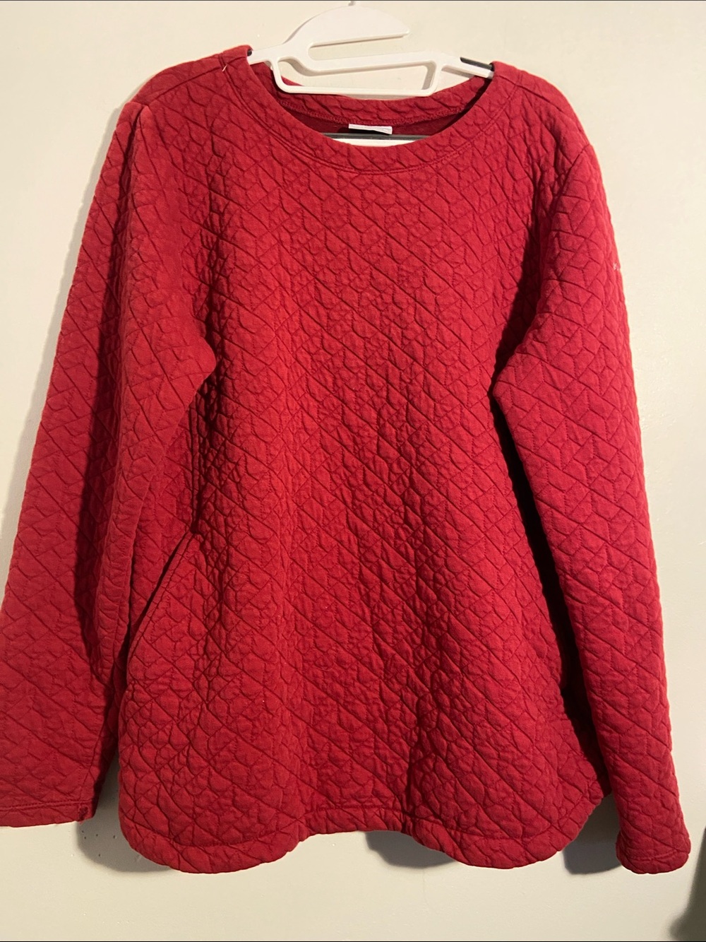 Columbia Quilted Scoopneck Sweater in Red